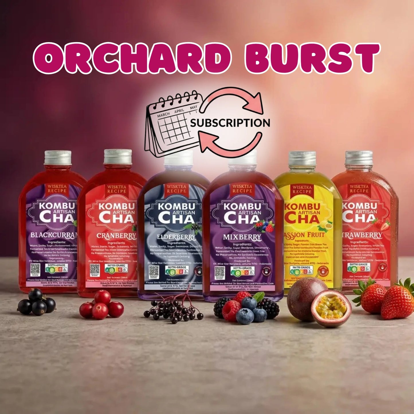 Orchard Burst Kombucha Subscription | Save 12% Monthly | WiskTea Recipe