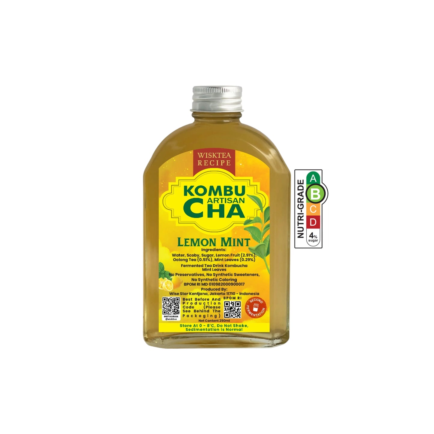 Lemon Mint Kombucha – Refreshing Probiotic Drink | WiskTea Recipe
