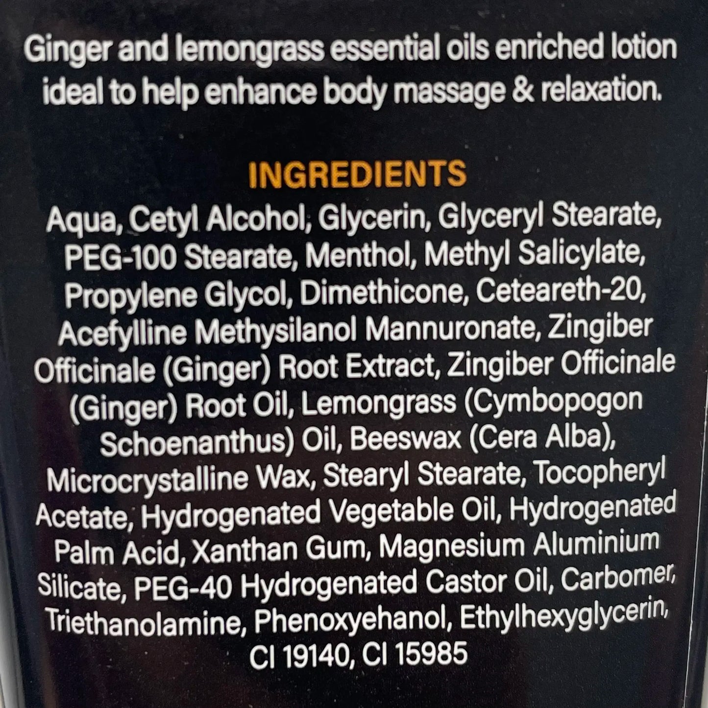 Pain Relieve Tru-Ginger ingredients