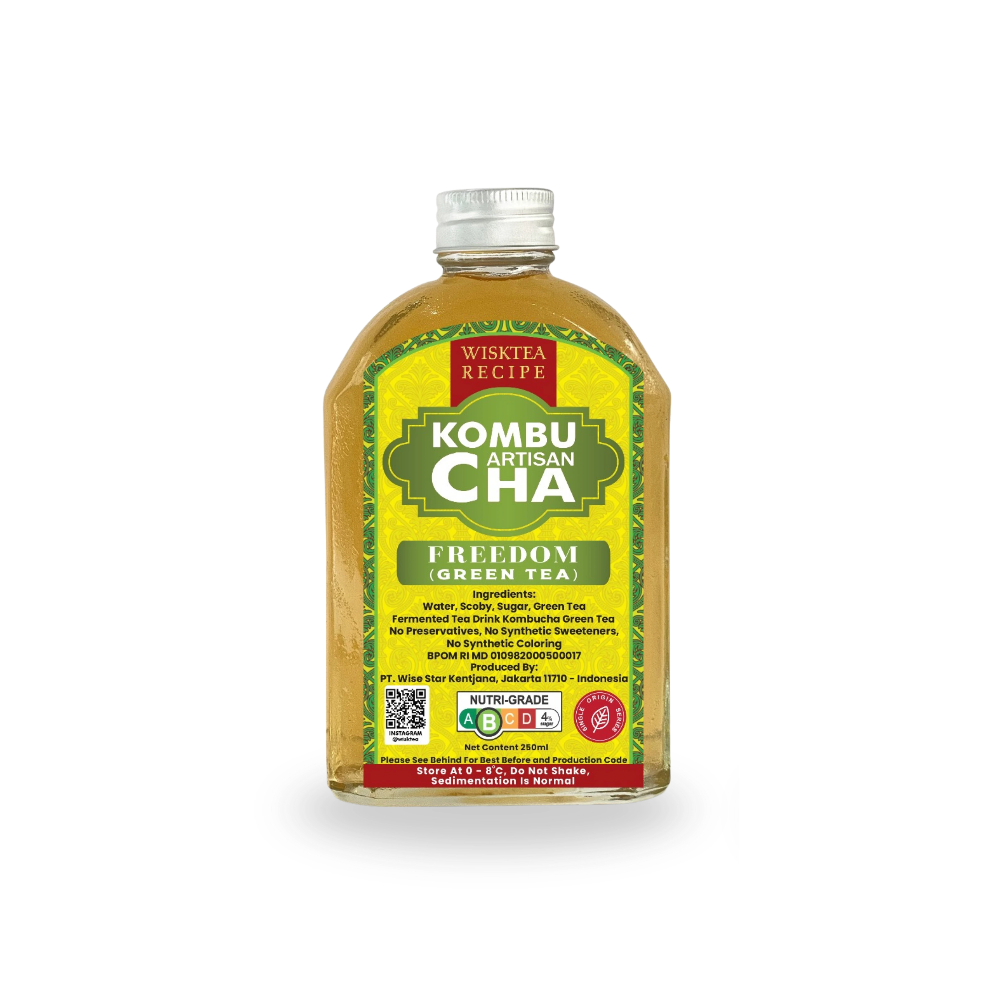 Freedom Green Tea Kombucha - Energising Probiotic Drink