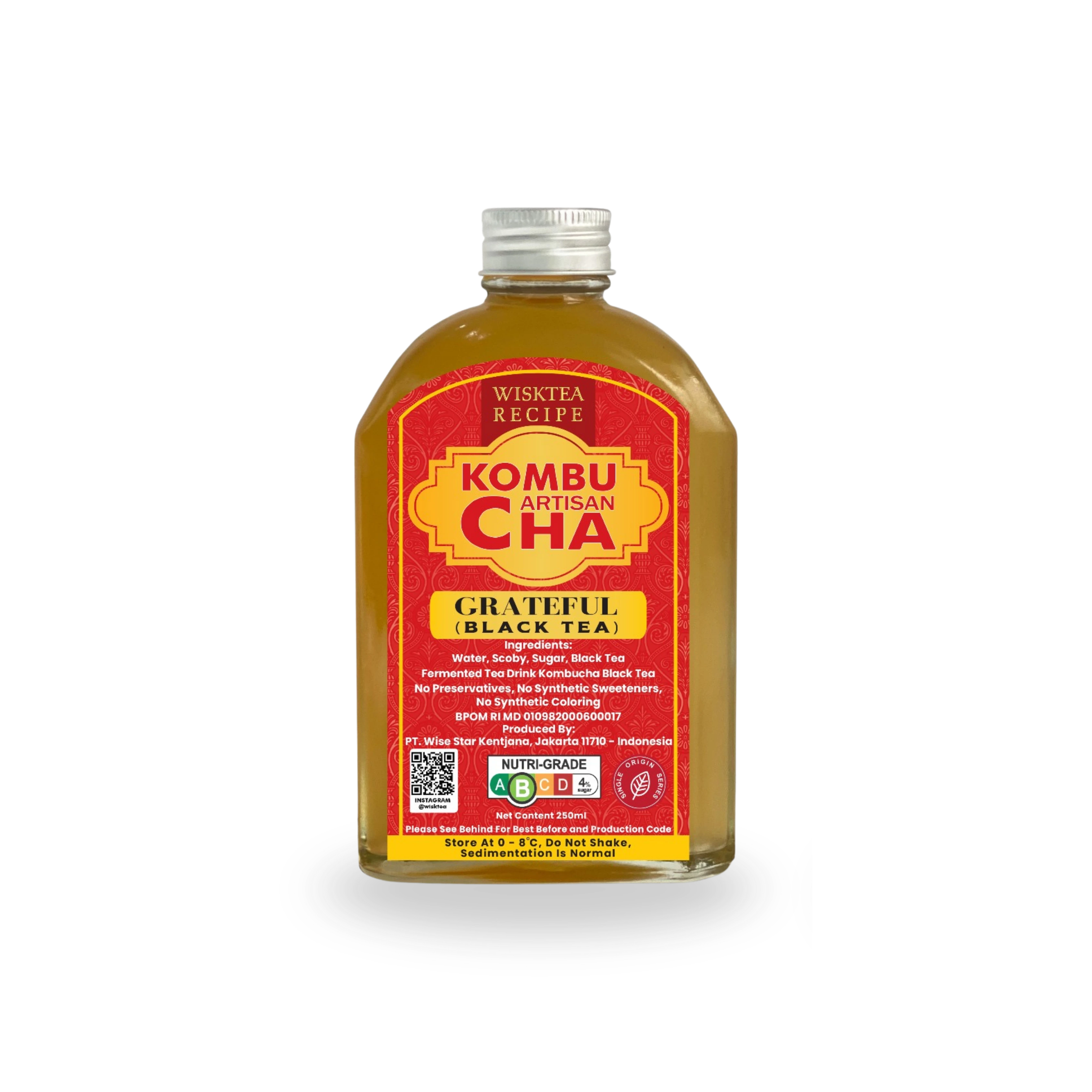 Grateful Black Tea Kombucha - Probiotic Wellness Drink