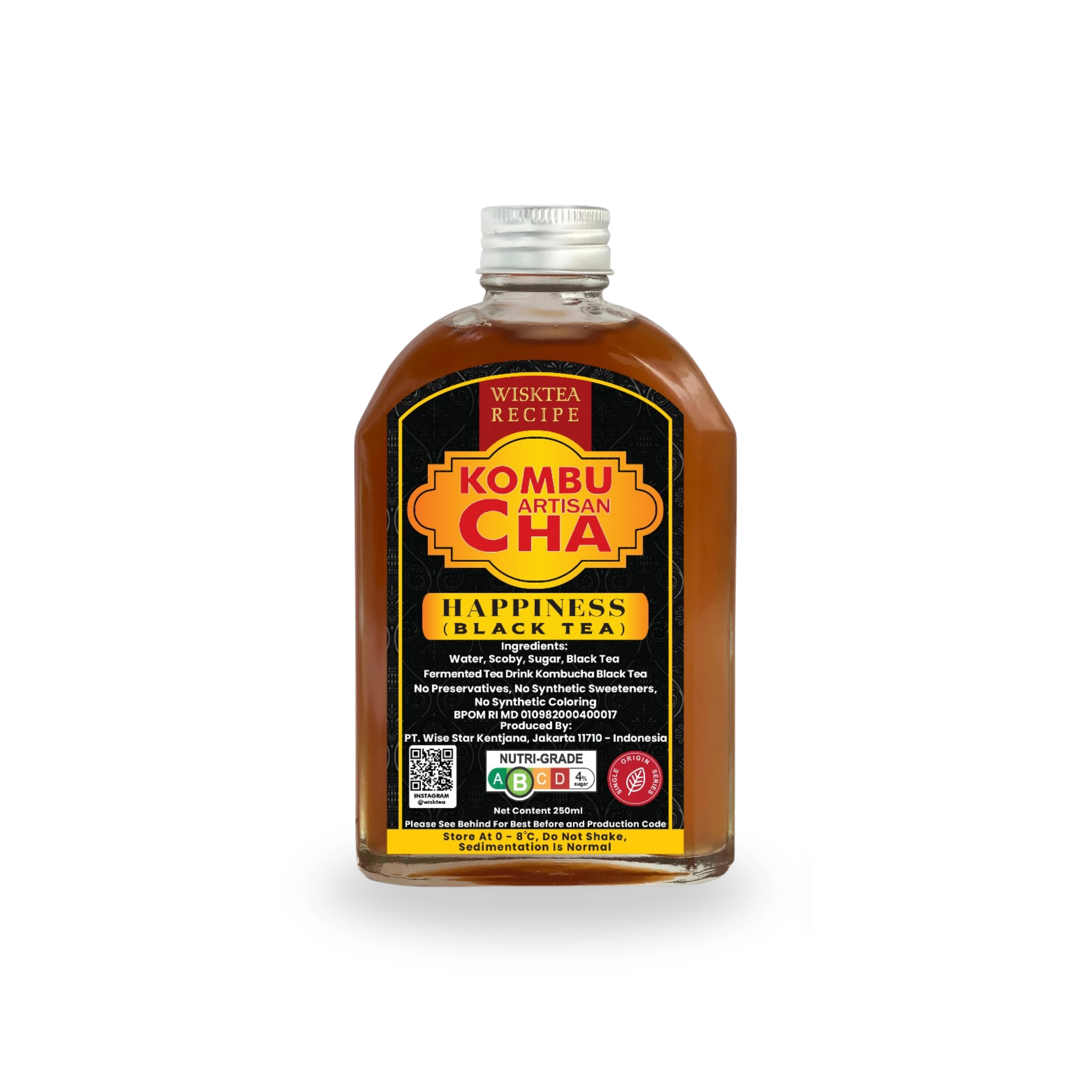 Happiness Black Tea Kombucha - Probiotic Wellness Drink