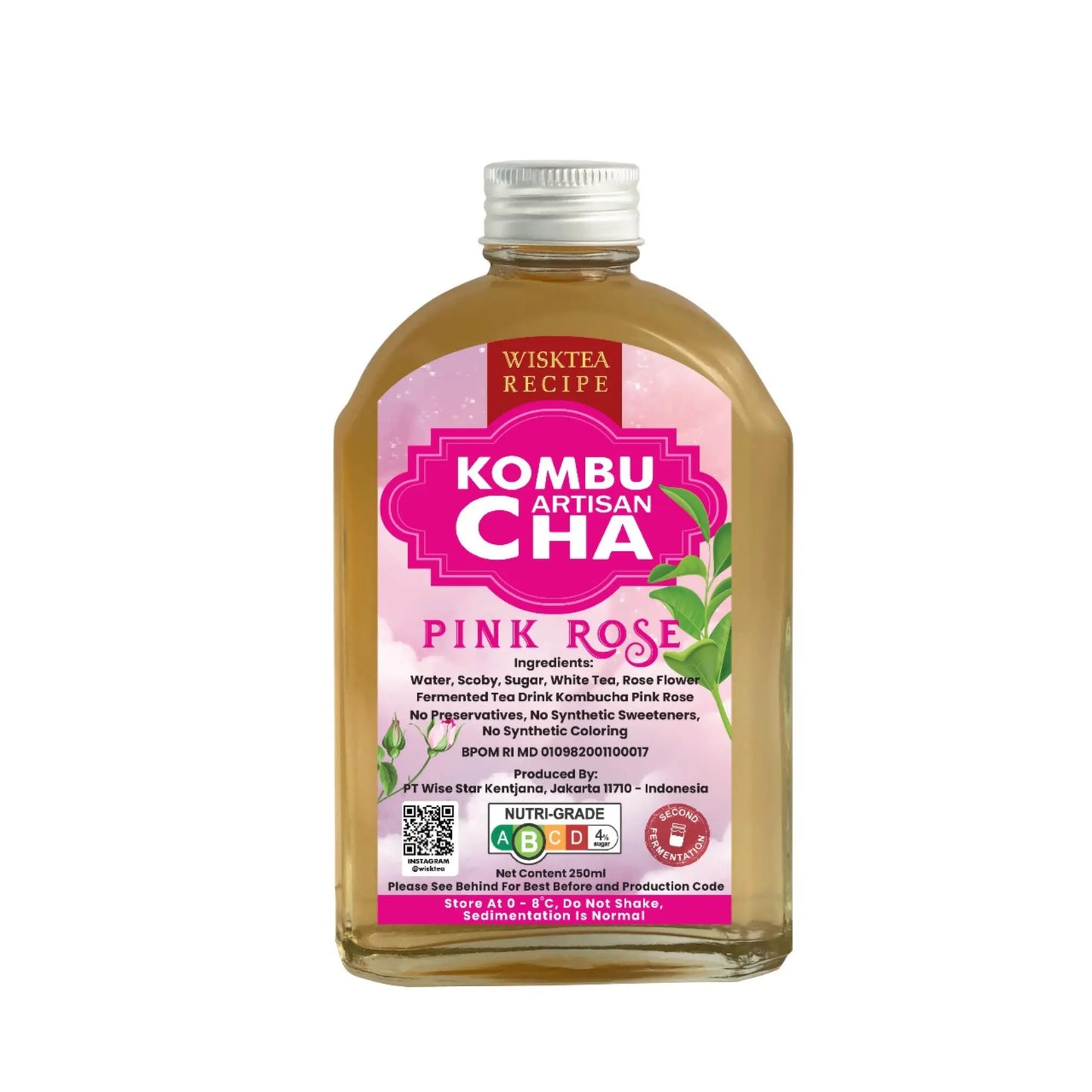 3 Slices of Pandan Summer Berry Swiss Roll with Mochi + Kombucha